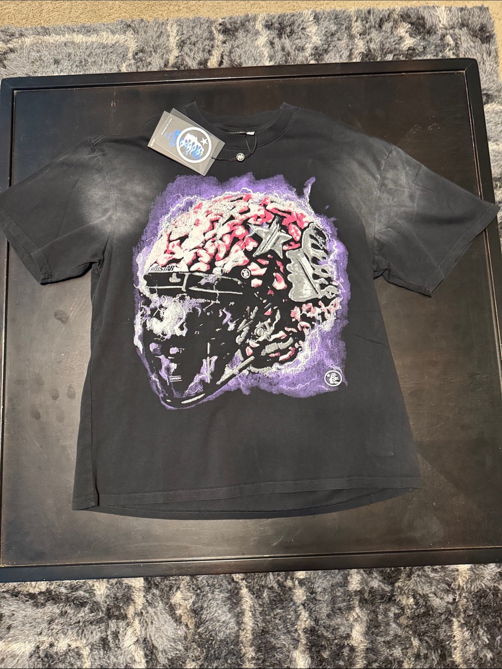 Hellstar Black Graphic Brain Helmet Tee
